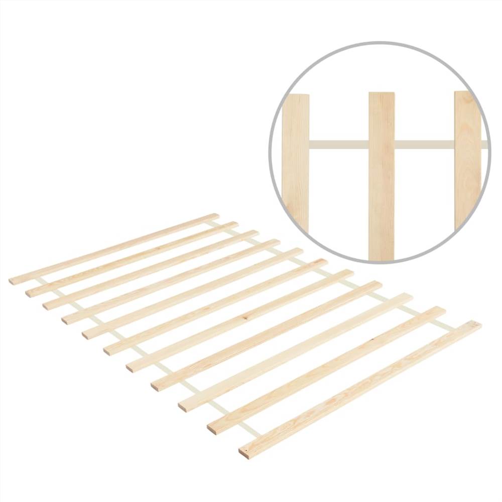 Roll-up Bed Base with 11 Slats 100x200 cm Solid Pinewood
