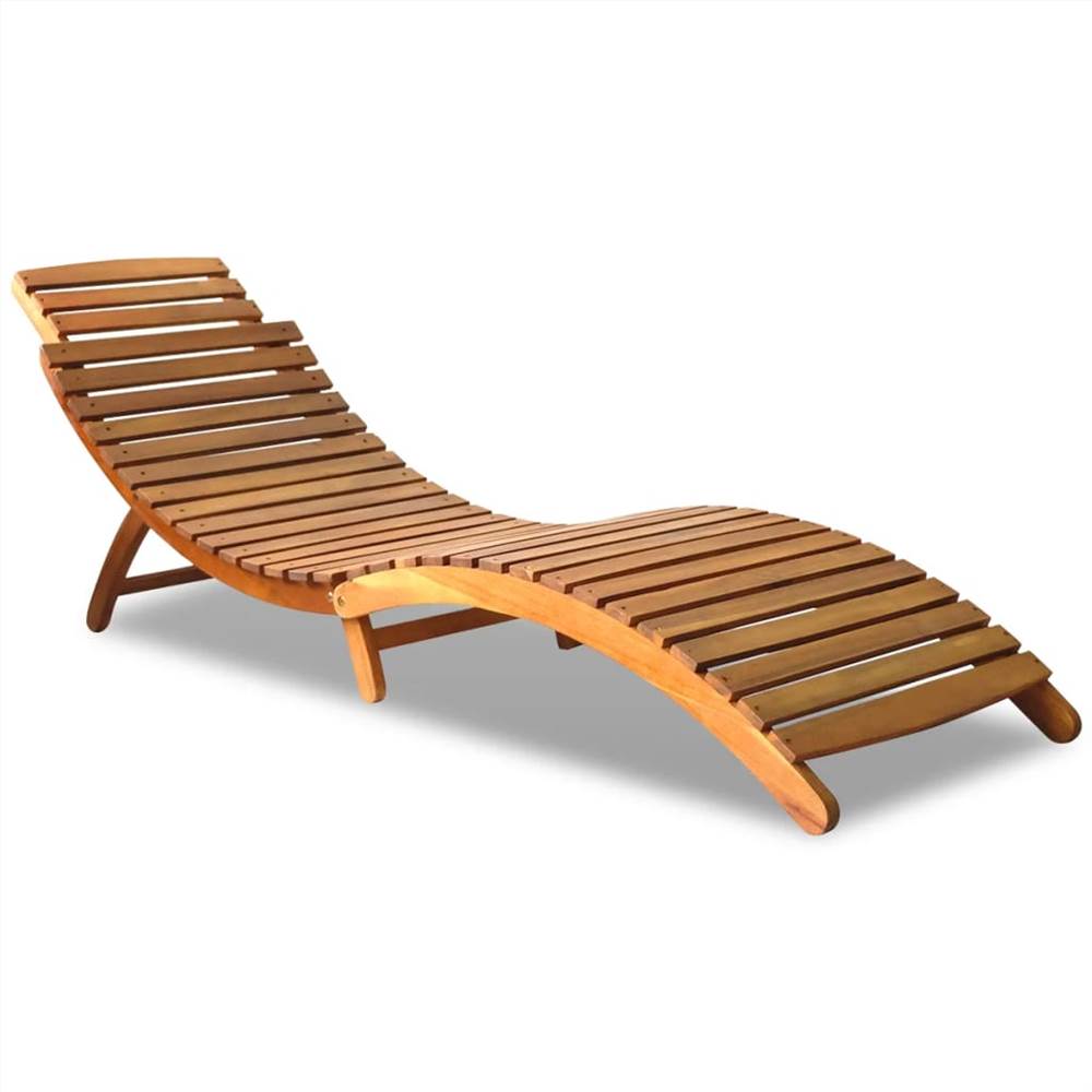 Sun Lounger Solid Acacia Wood