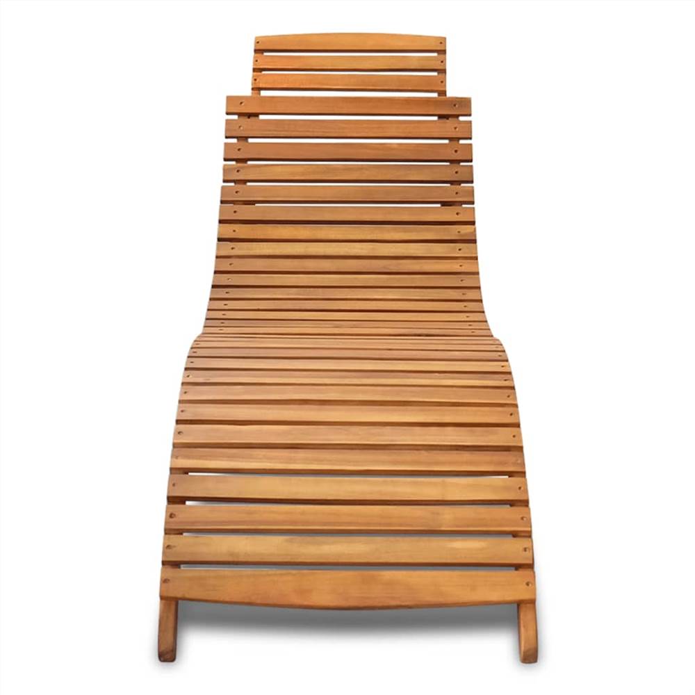 Sun Lounger Solid Acacia Wood