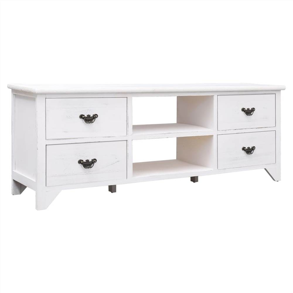 TV Cabinet Antique White 115x30x40 cm Wood