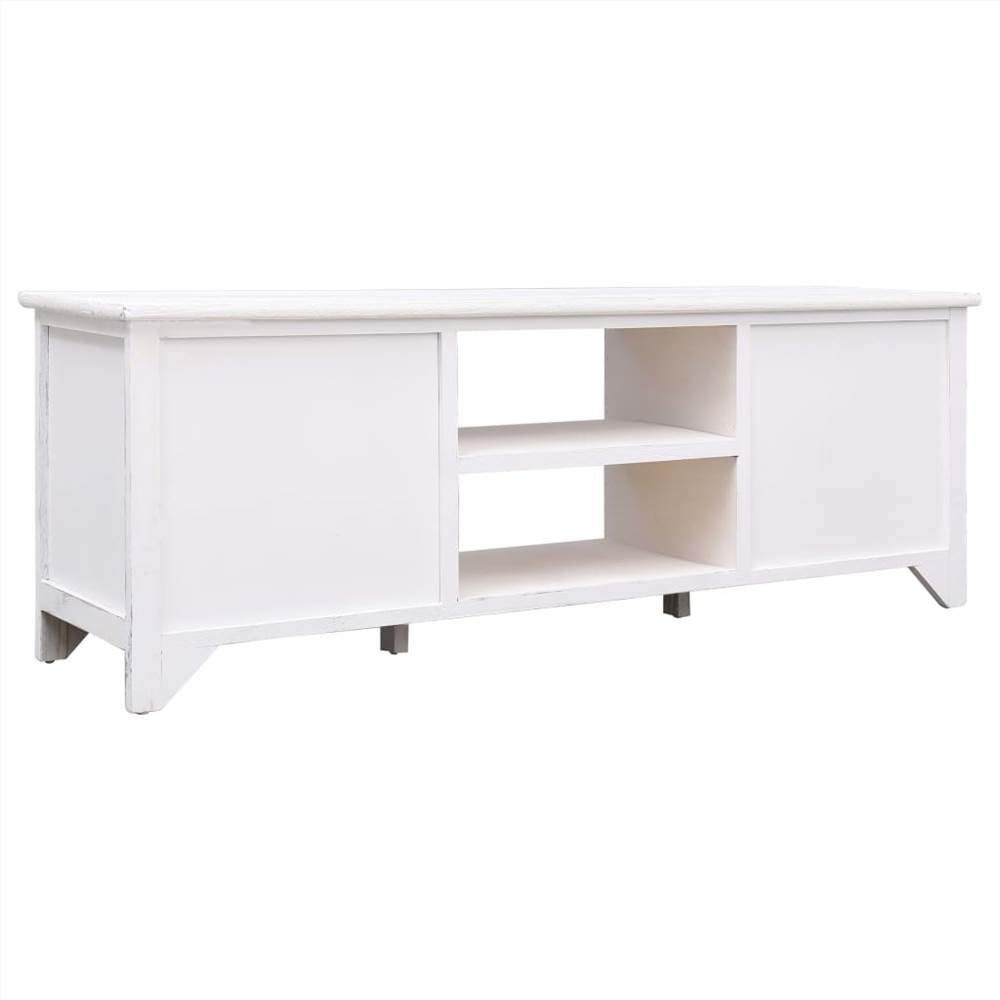 TV Cabinet Antique White 115x30x40 cm Wood