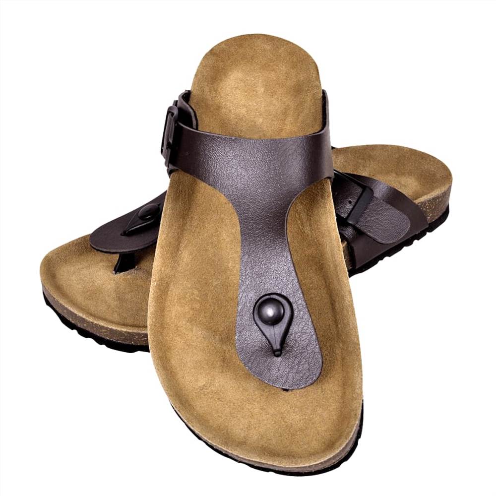 Womens Bio Cork Sandal with Flip Flop Design Brown Size 36