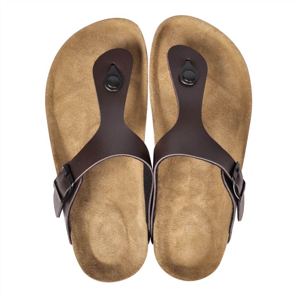 Womens Bio Cork Sandal with Flip Flop Design Brown Size 36