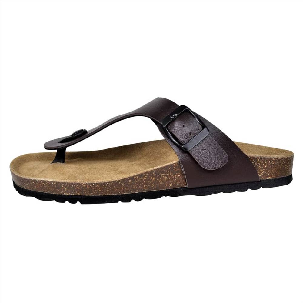 Womens Bio Cork Sandal with Flip Flop Design Brown Size 36