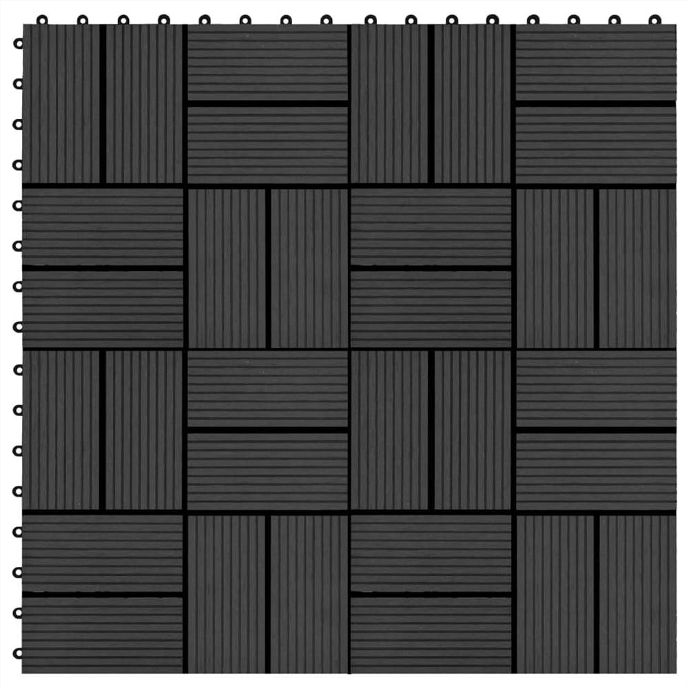 11 pcs Decking Tiles WPC 30x30 cm 1 sqm Black