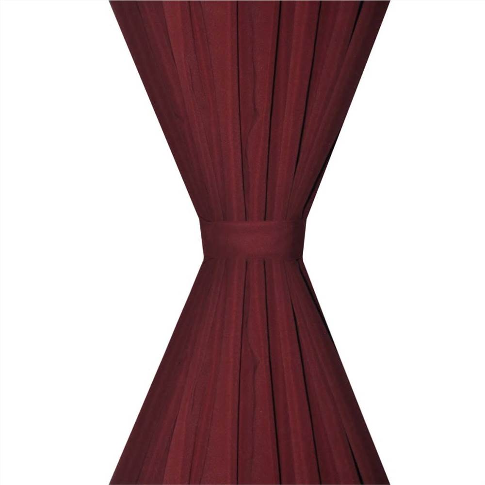 2 pcs Bordeaux Energy-saving Blackout Curtains Double Layer 140x245cm