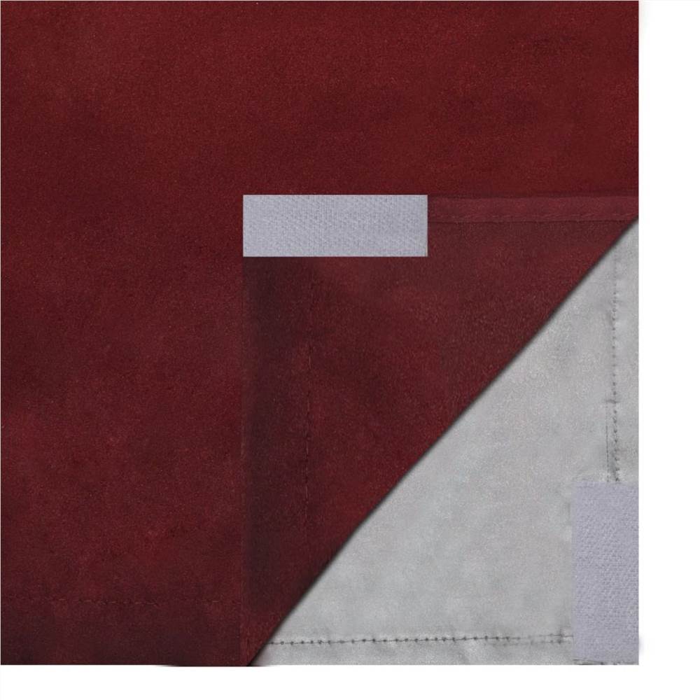 2 pcs Bordeaux Energy-saving Blackout Curtains Double Layer 140x245cm