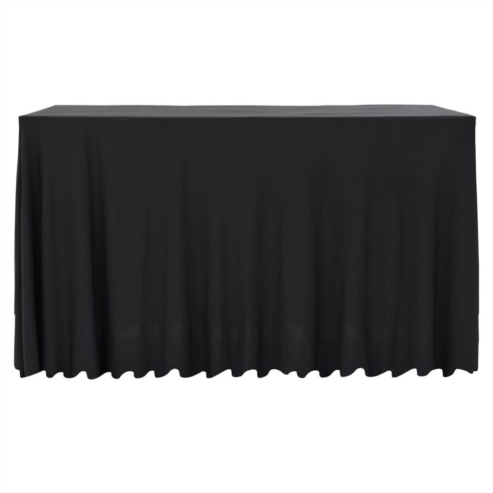 2 pcs Table Covers with Skirt Stretch 243x76x74 cm Anthracite
