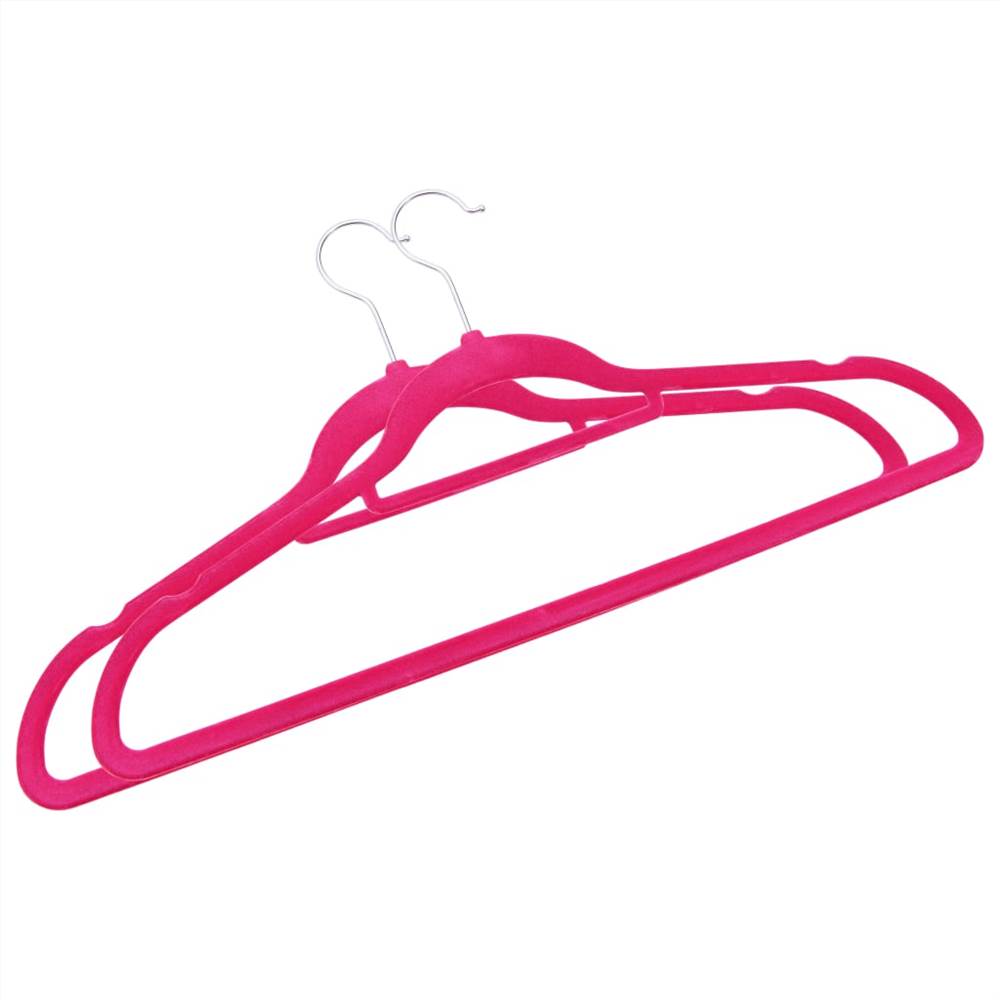 20 pcs Clothes Hanger Set Anti-slip Pink Velvet