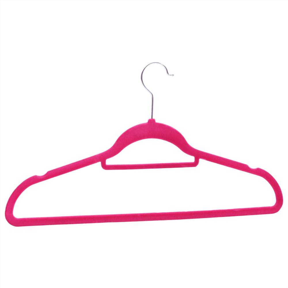20 pcs Clothes Hanger Set Anti-slip Pink Velvet