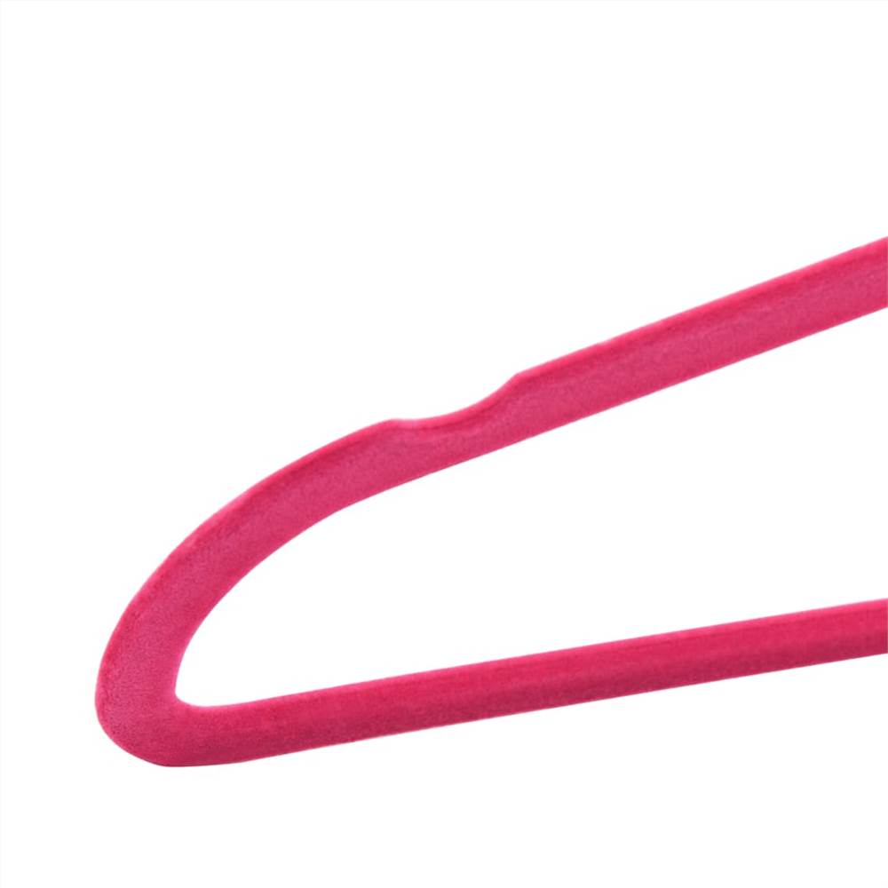20 pcs Clothes Hanger Set Anti-slip Pink Velvet