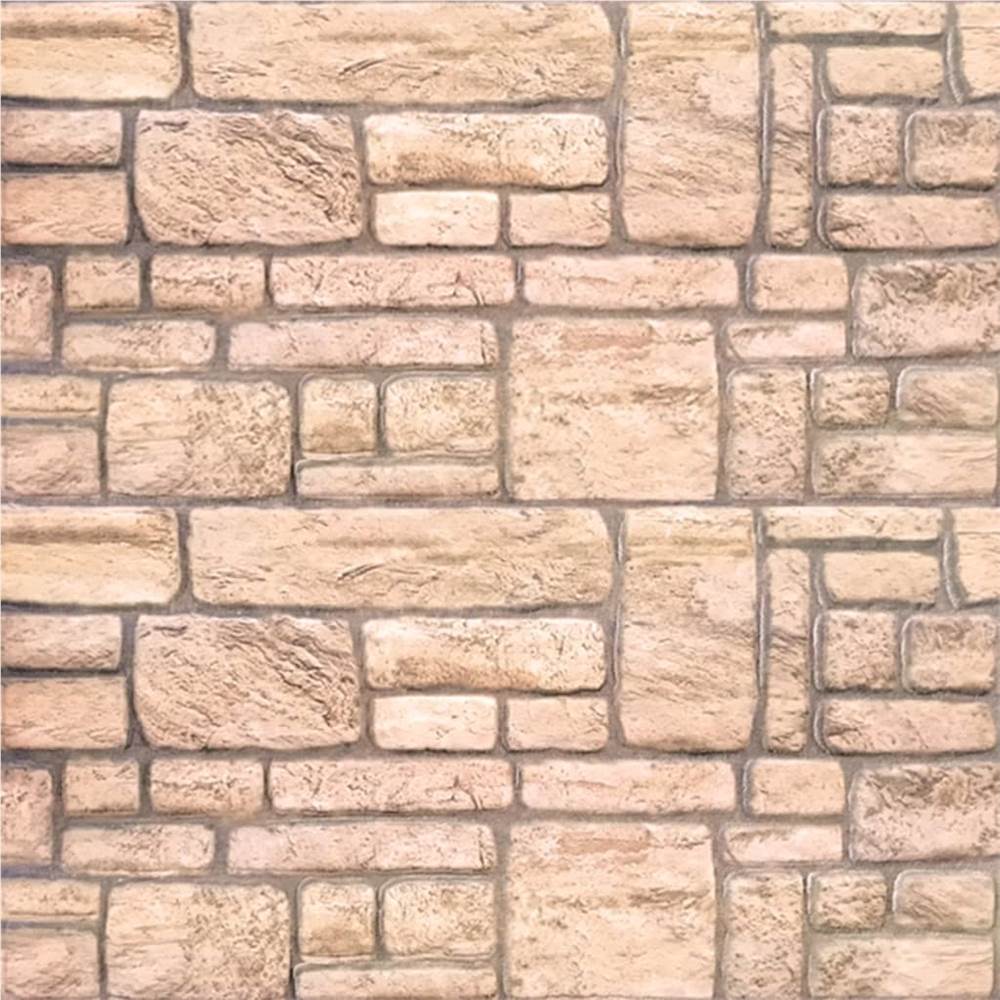 3D Wall Panels with Beige Brick Design 11 pcs EPS