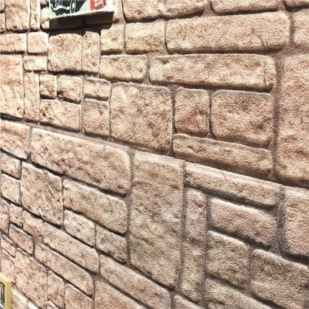 3D Wall Panels with Beige Brick Design 11 pcs EPS