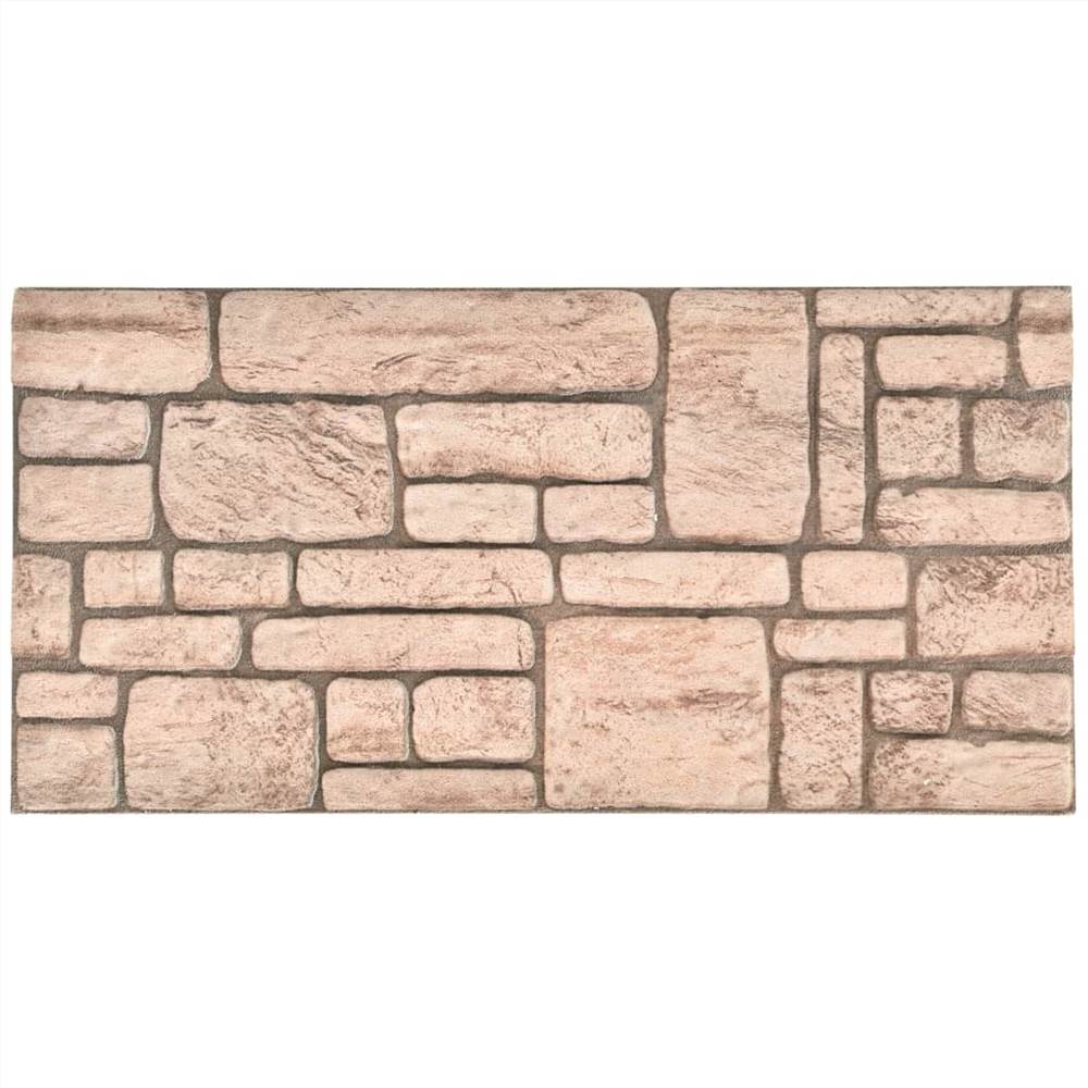 3D Wall Panels with Beige Brick Design 11 pcs EPS