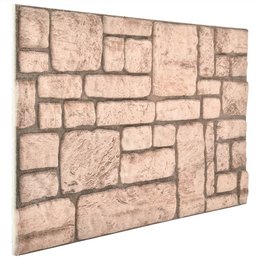 3D Wall Panels with Beige Brick Design 11 pcs EPS