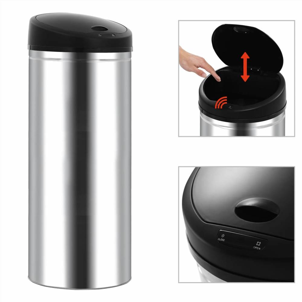 Automatic Sensor Dustbin Garbage Bin 62 L Stainless Steel