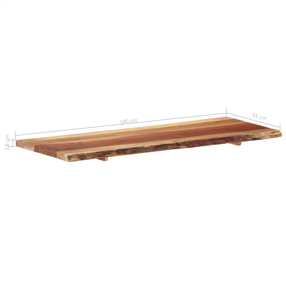 Bathroom Vanity Top Solid Acacia Wood 140x55x3.8 cm