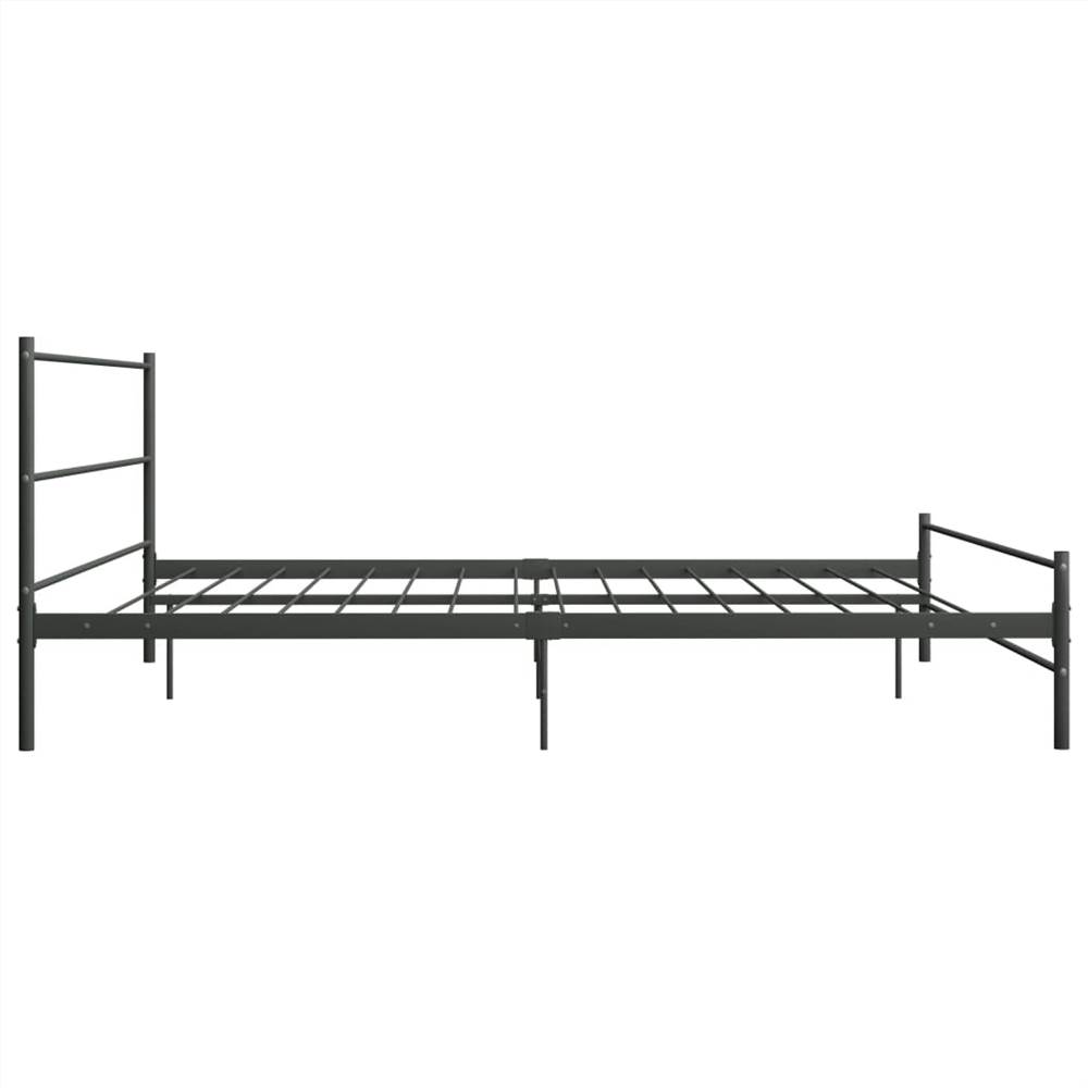 Bed Frame Grey Metal 200x200 cm