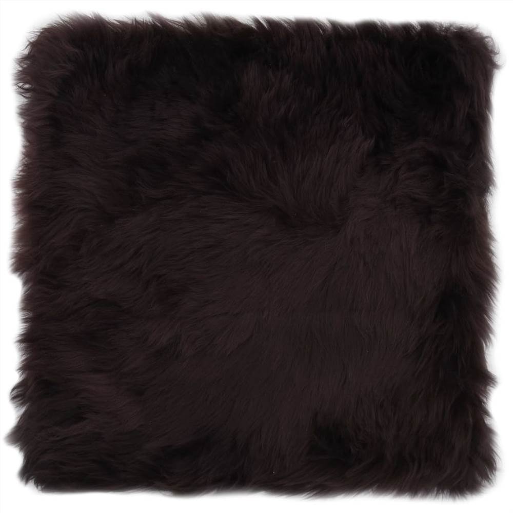 Chair Pads 2 pcs Brown 40x40 cm Genuine Sheepskin