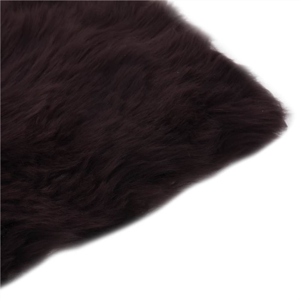 Chair Pads 2 pcs Brown 40x40 cm Genuine Sheepskin
