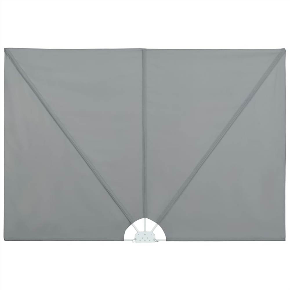 Collapsible Terrace Side Awning Grey 400x200 cm