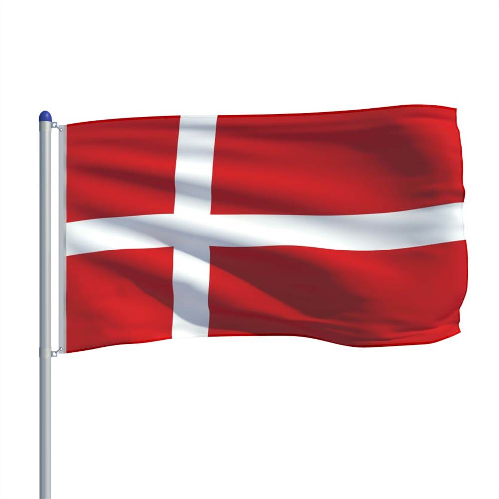 Denmark Flag and Pole Aluminium 6 m