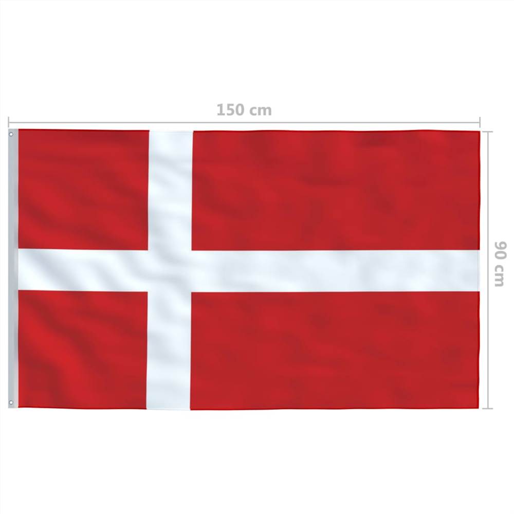 Denmark Flag and Pole Aluminium 6 m