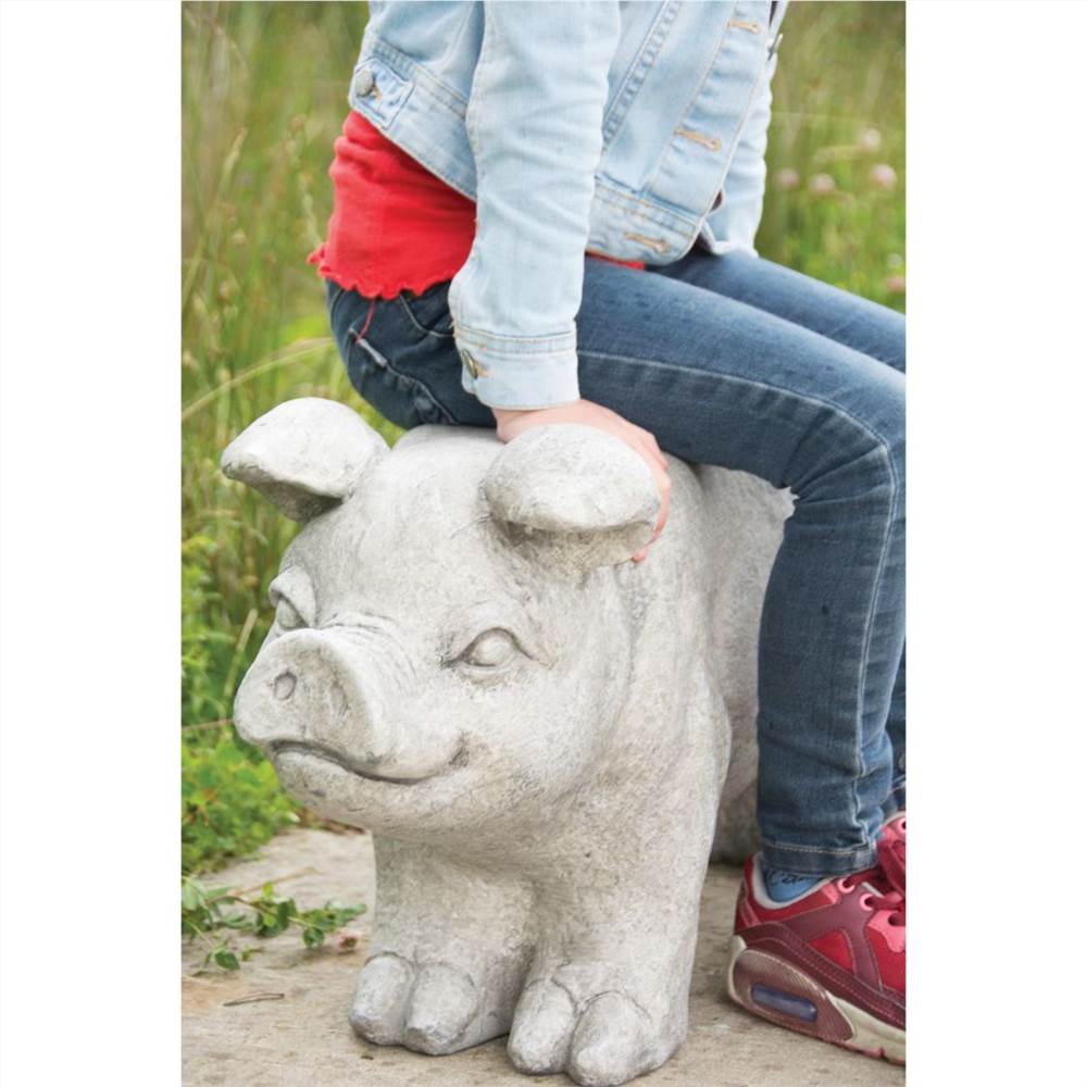 Esschert Design Stone Garden Bench Pig Grey AV13