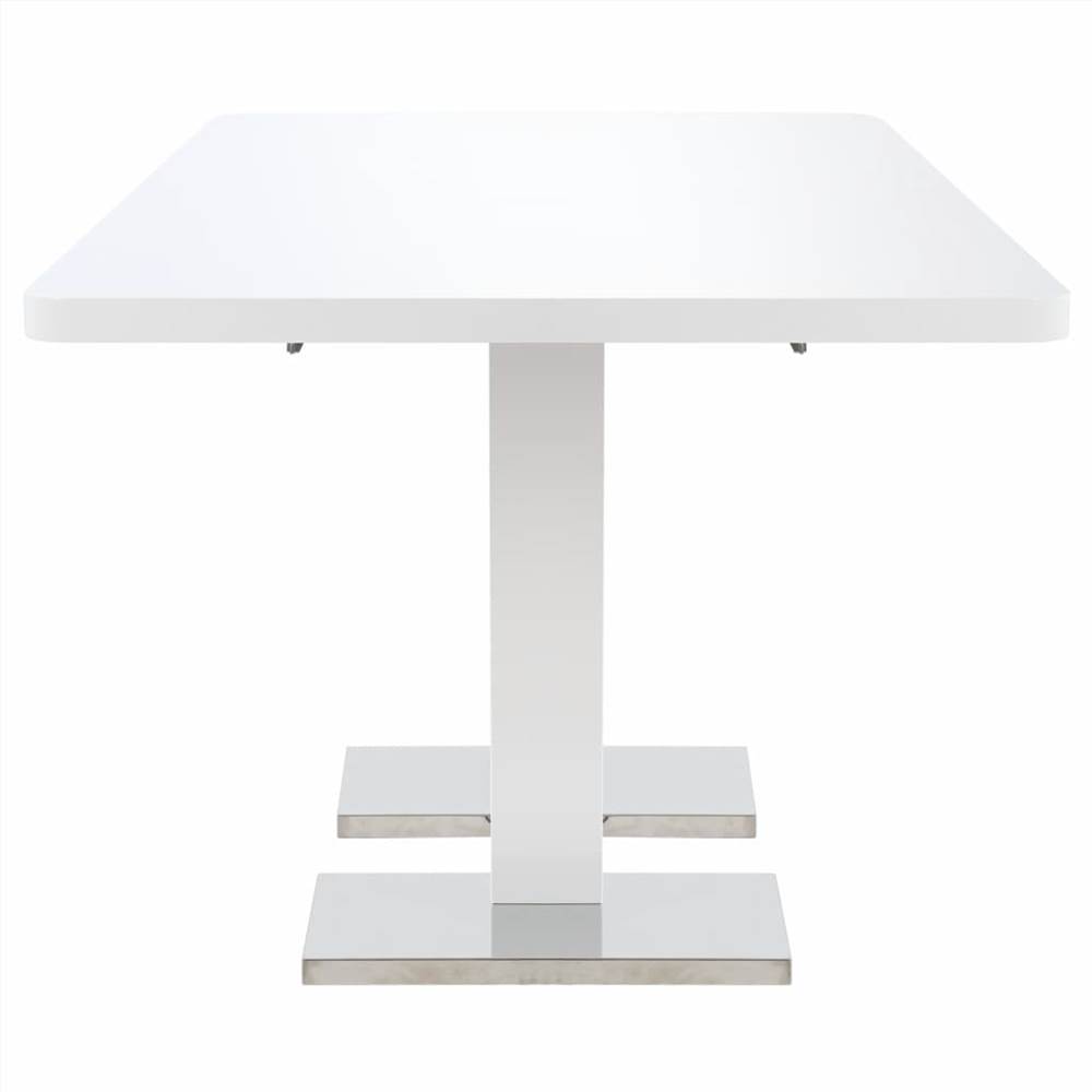 Extendable Dining Table High Gloss White 180x90x76 cm MDF