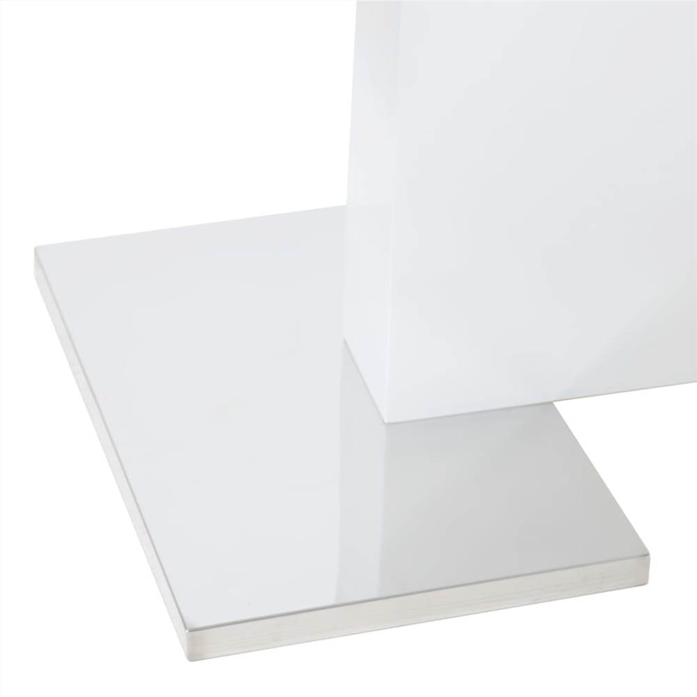 Extendable Dining Table High Gloss White 180x90x76 cm MDF