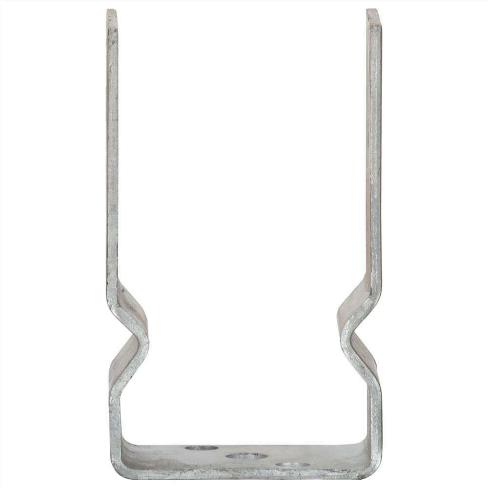 Fence Anchors 2 pcs Silver 8x6x15 cm Galvanised Steel