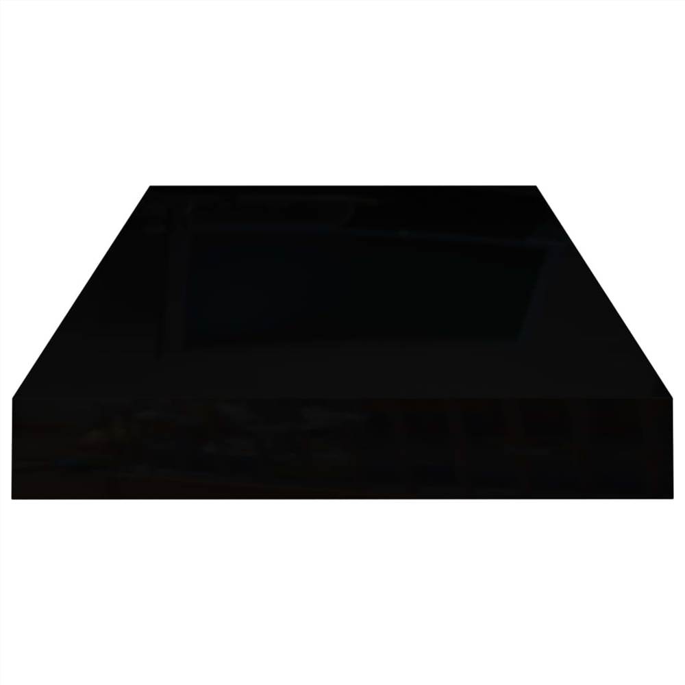Floating Wall Shelves 4 pcs High Gloss Black 50x23x3.8 cm MDF