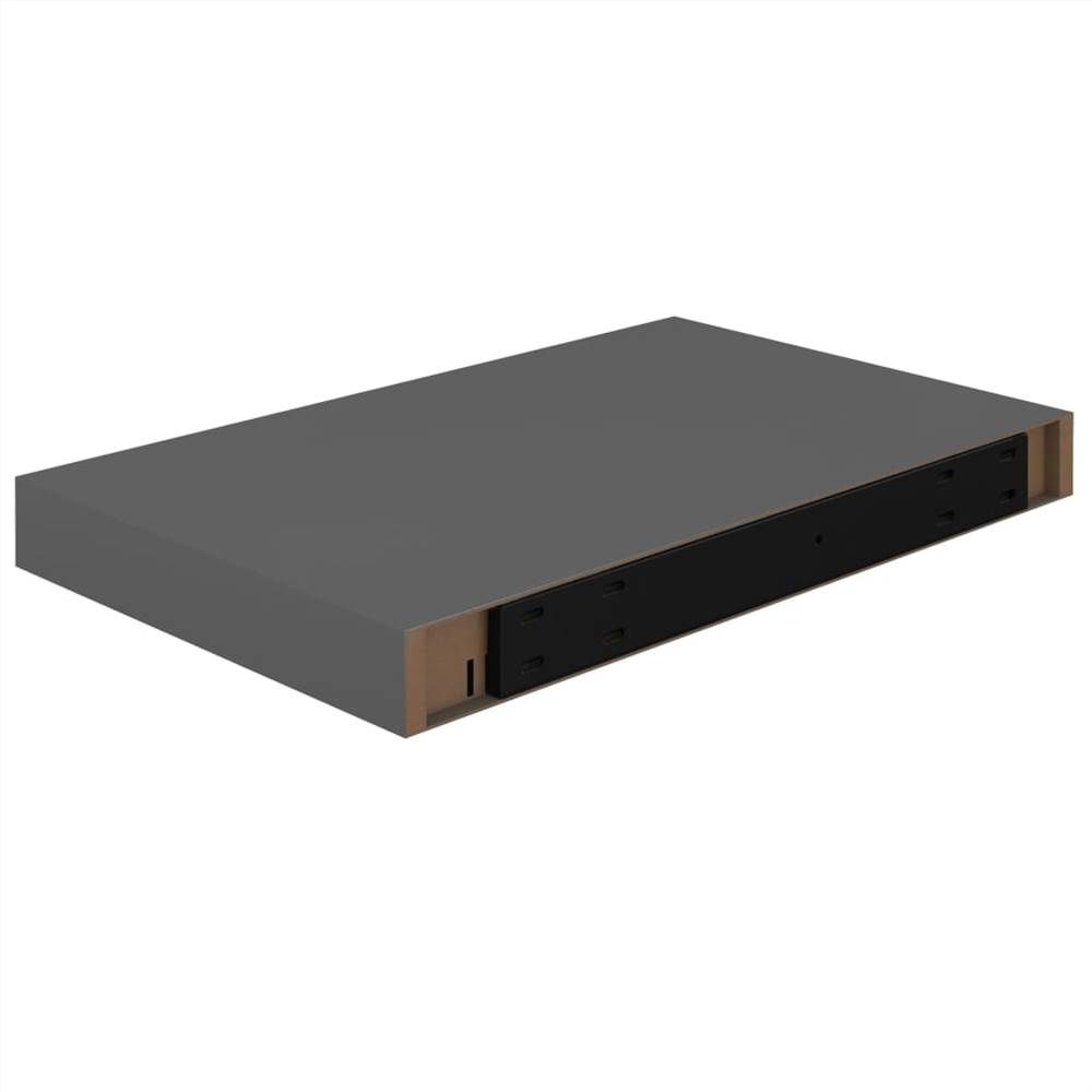 Floating Wall Shelves 4 pcs High Gloss Grey 40x23x3.8 cm MDF