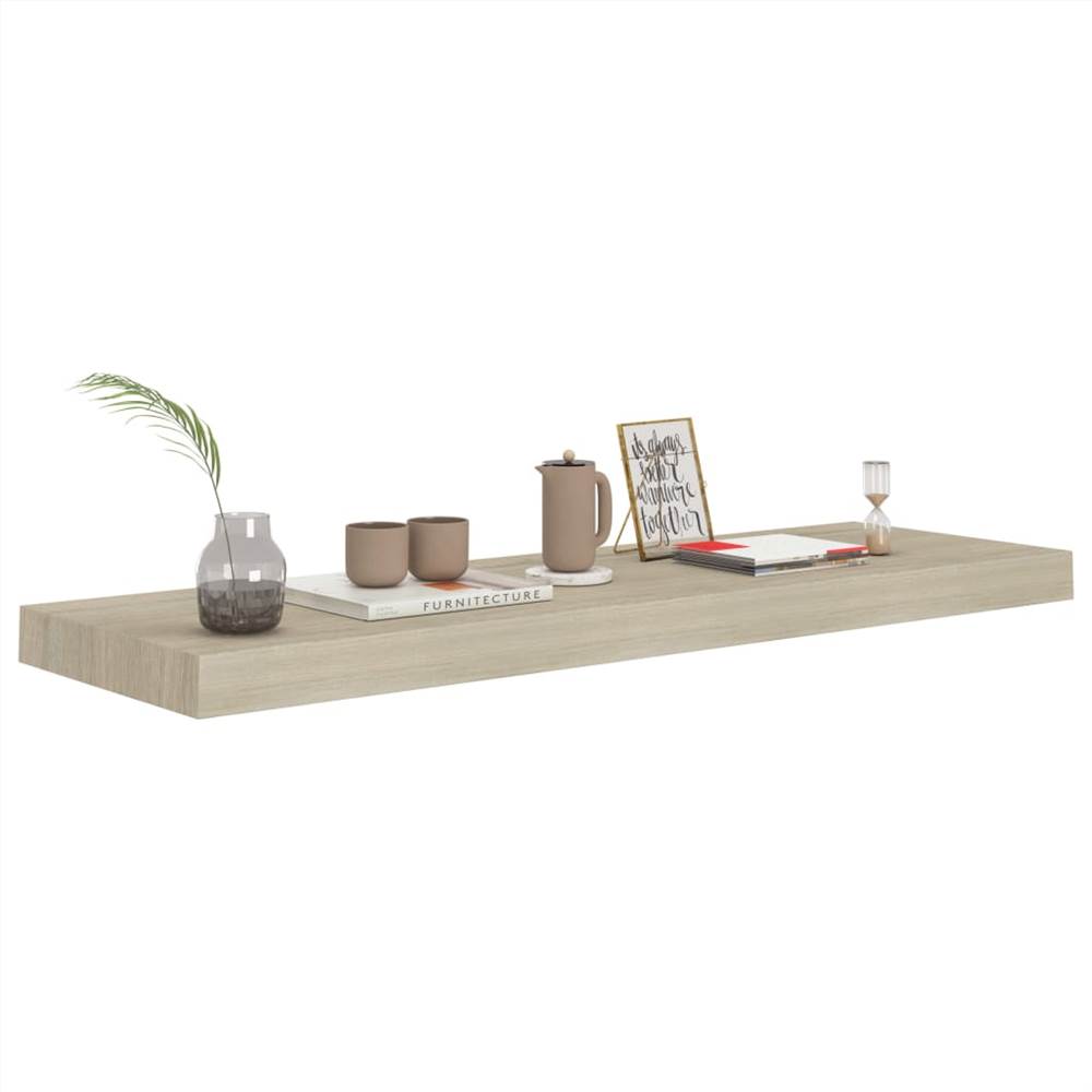 Floating Wall Shelves 4 pcs Oak 80x23.5x3.8 cm MDF