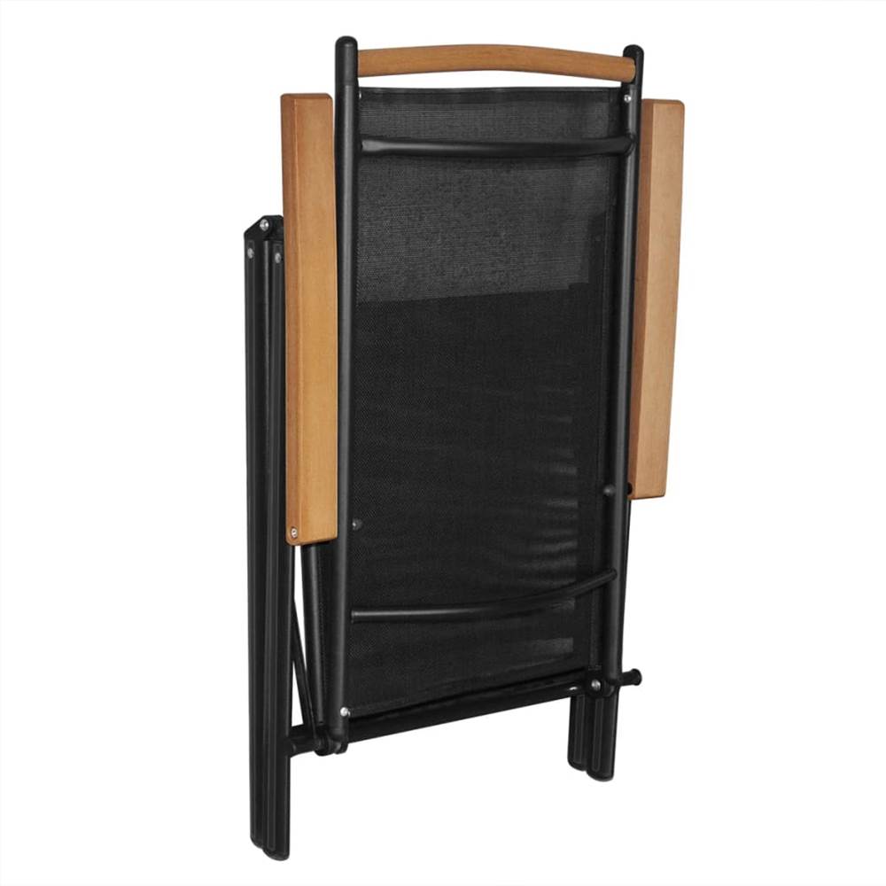 Folding Garden Chairs 2 pcs Aluminium and Textilene Black