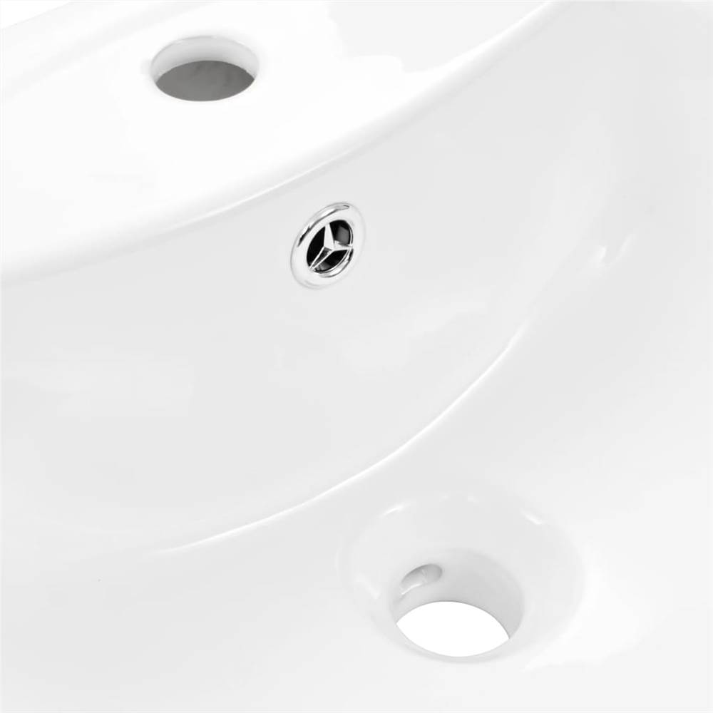 Freestanding Basin with Pedestal Ceramic White 650x520x200 mm