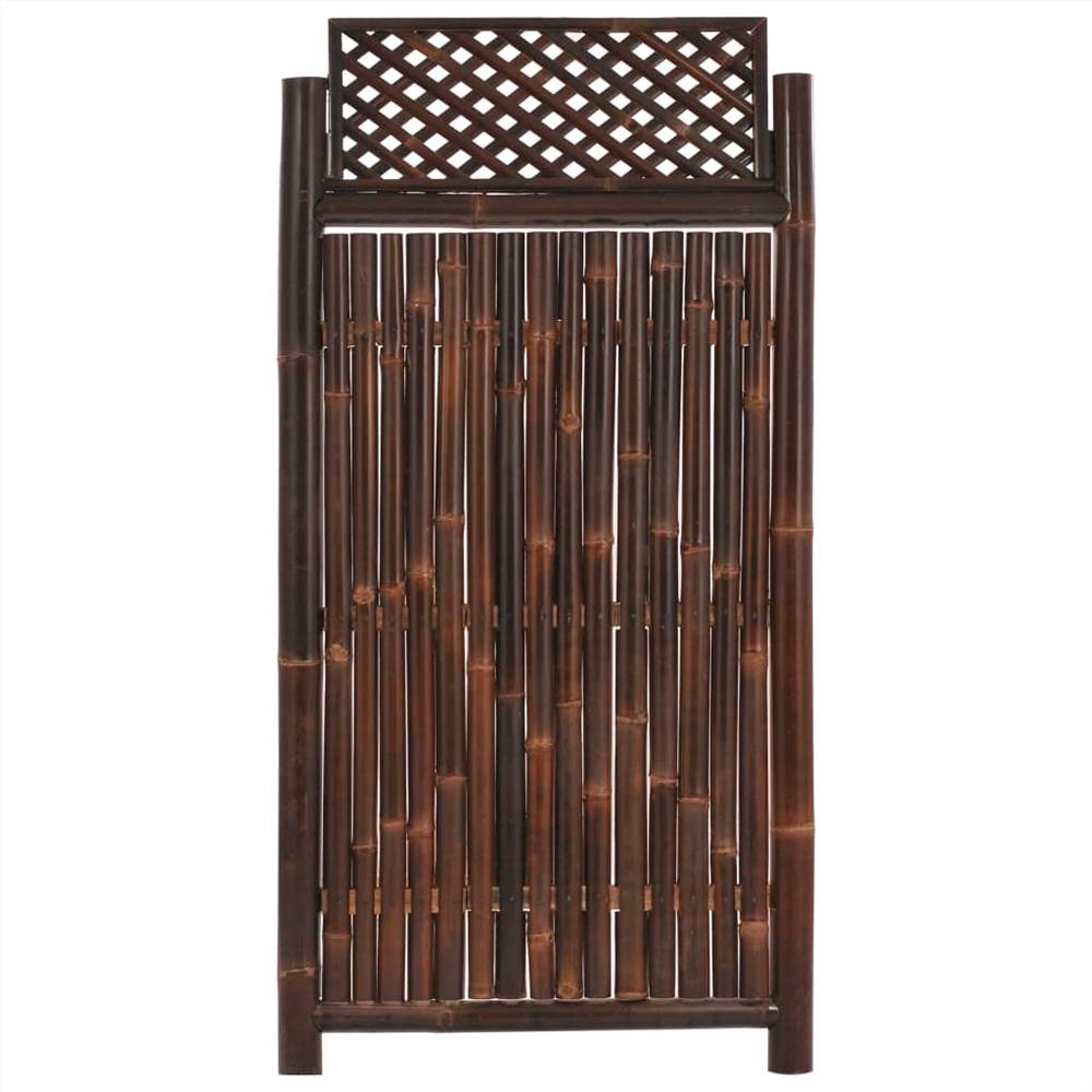 Garden Fence Panel with Trellis Bamboo 90x180 cm Dark Brown