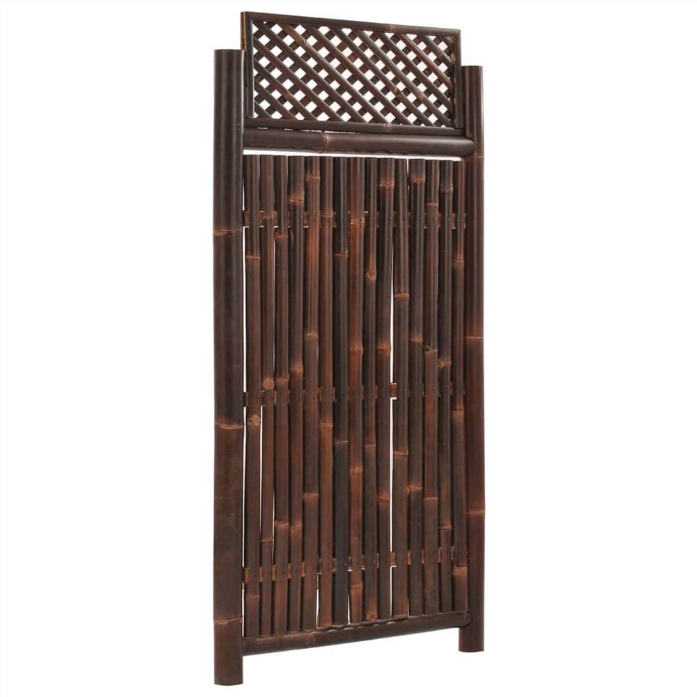 Garden Fence Panel with Trellis Bamboo 90x180 cm Dark Brown