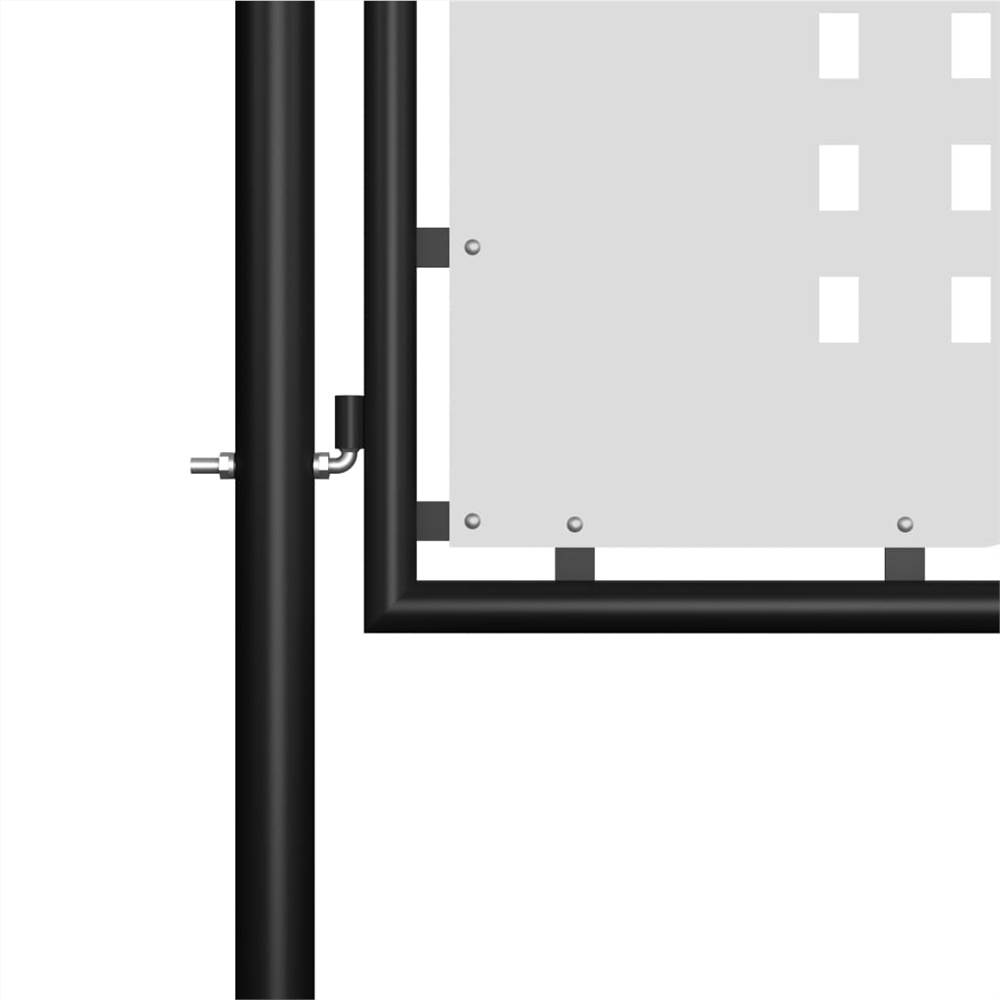 Garden Gate Steel 350x200 cm Black