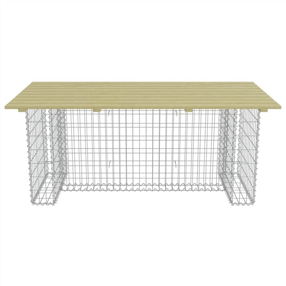 Garden Table with Steel Gabion 180x90x74 cm Pinewood