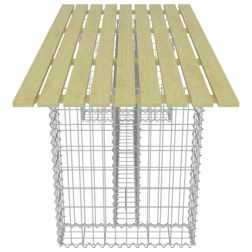 Garden Table with Steel Gabion 180x90x74 cm Pinewood