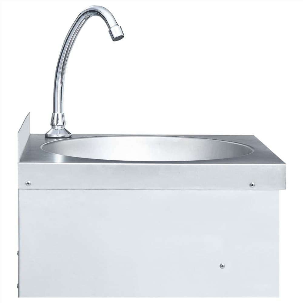 Hand Wash Sink with Faucet and Soap Dispenser Stainless Steel
