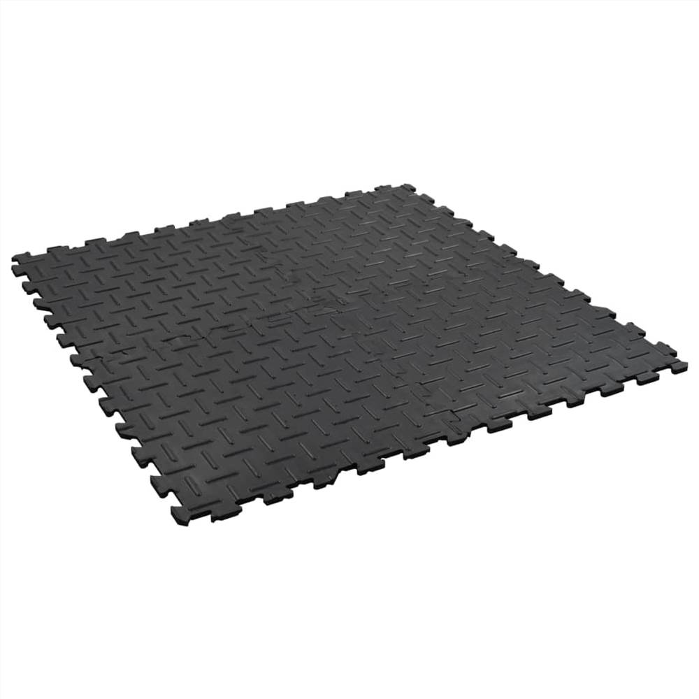 Interlocking Horse Stable Mats 4pcs Rubber 60x60cm 12mm Groove