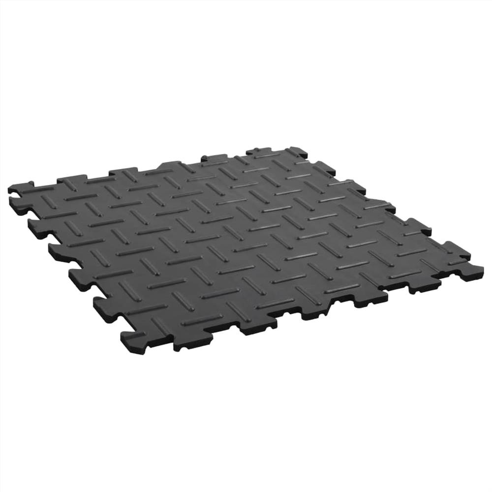 Interlocking Horse Stable Mats 4pcs Rubber 60x60cm 12mm Groove