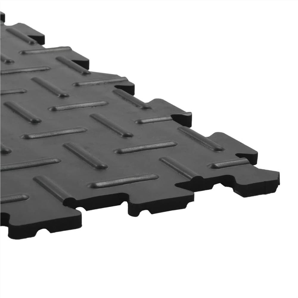 Interlocking Horse Stable Mats 4pcs Rubber 60x60cm 12mm Groove