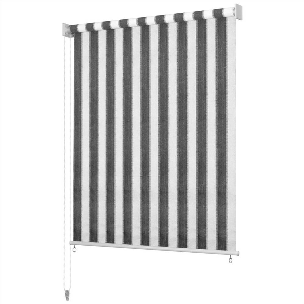 Outdoor Roller Blind 100x230 cm Anthracite and White Stripe