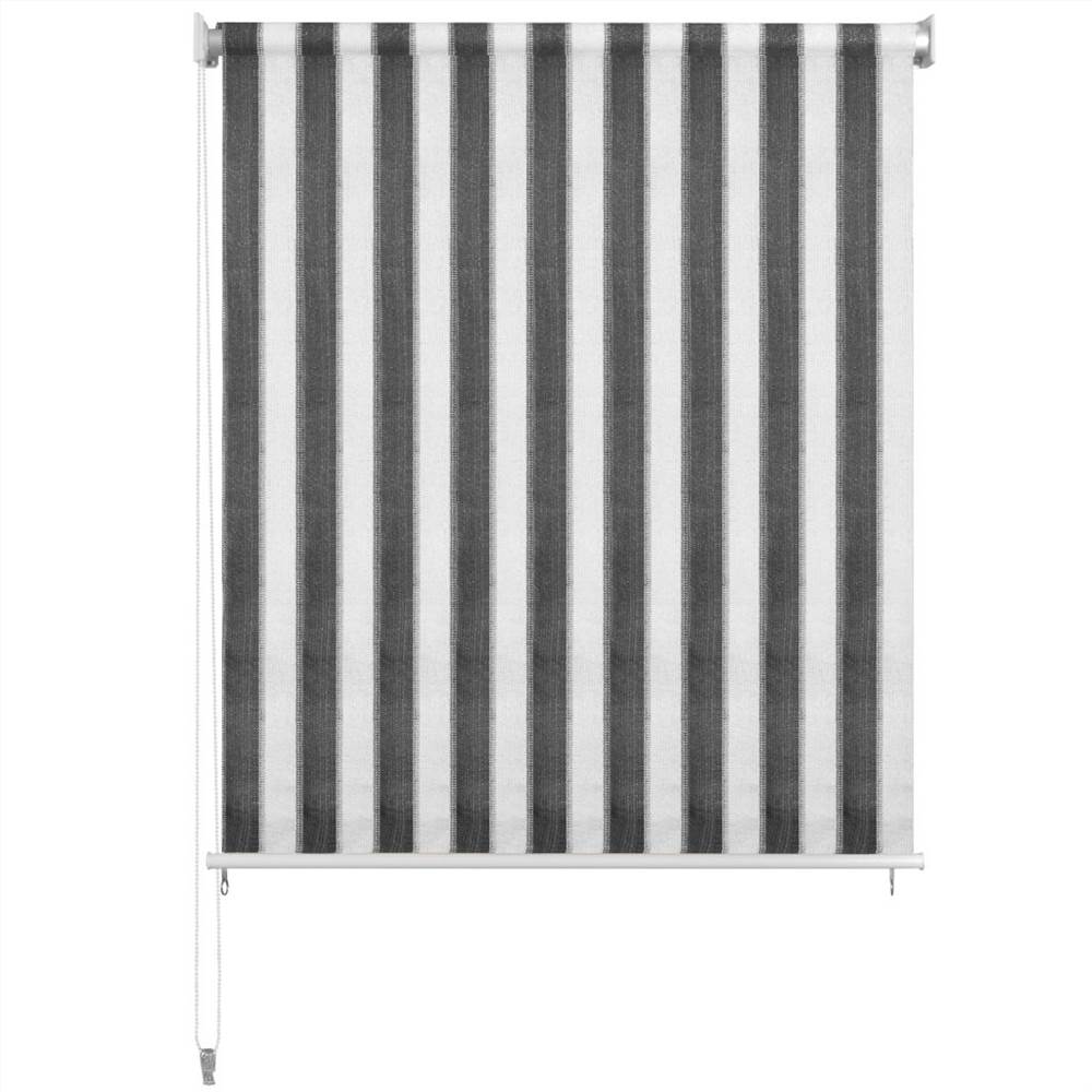 Outdoor Roller Blind 100x230 cm Anthracite and White Stripe