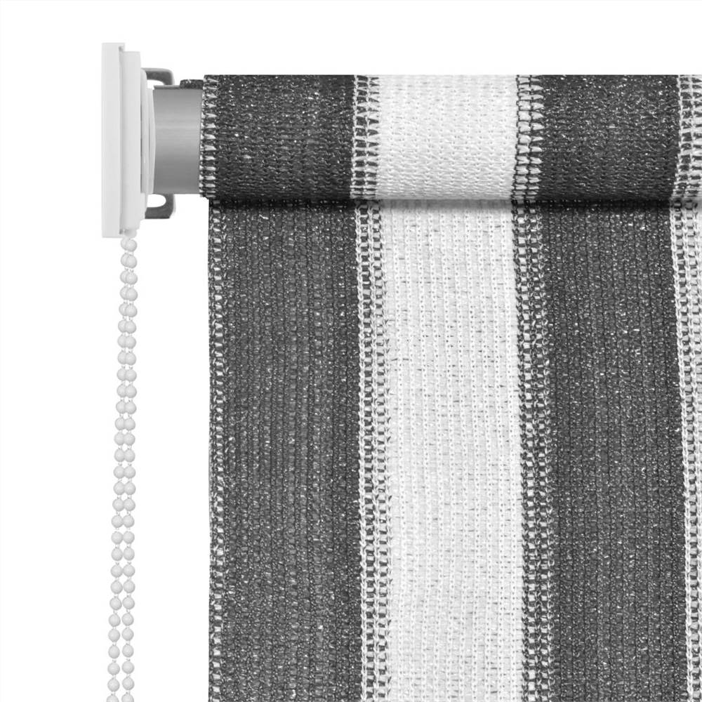 Outdoor Roller Blind 100x230 cm Anthracite and White Stripe
