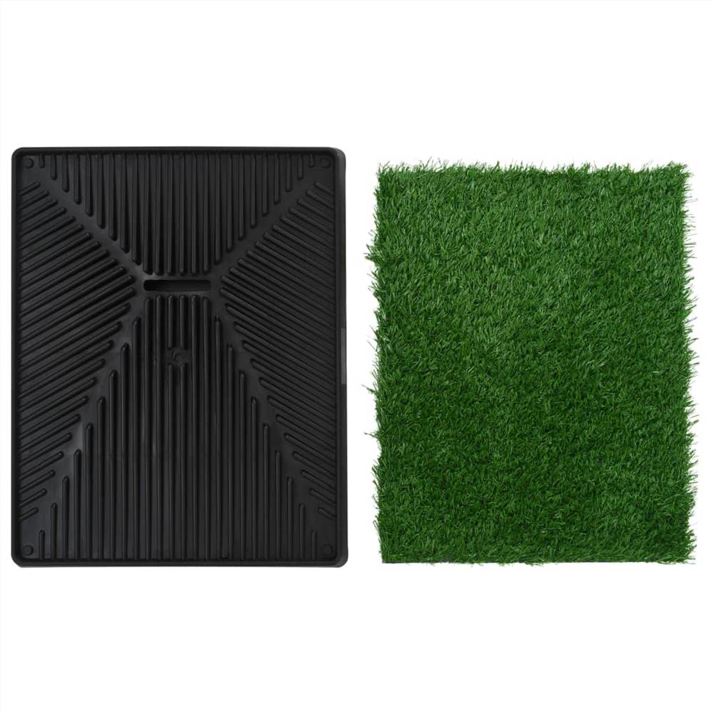 Pet Toilet with Tray & Faux Turf Green 63x50x7 cm WC
