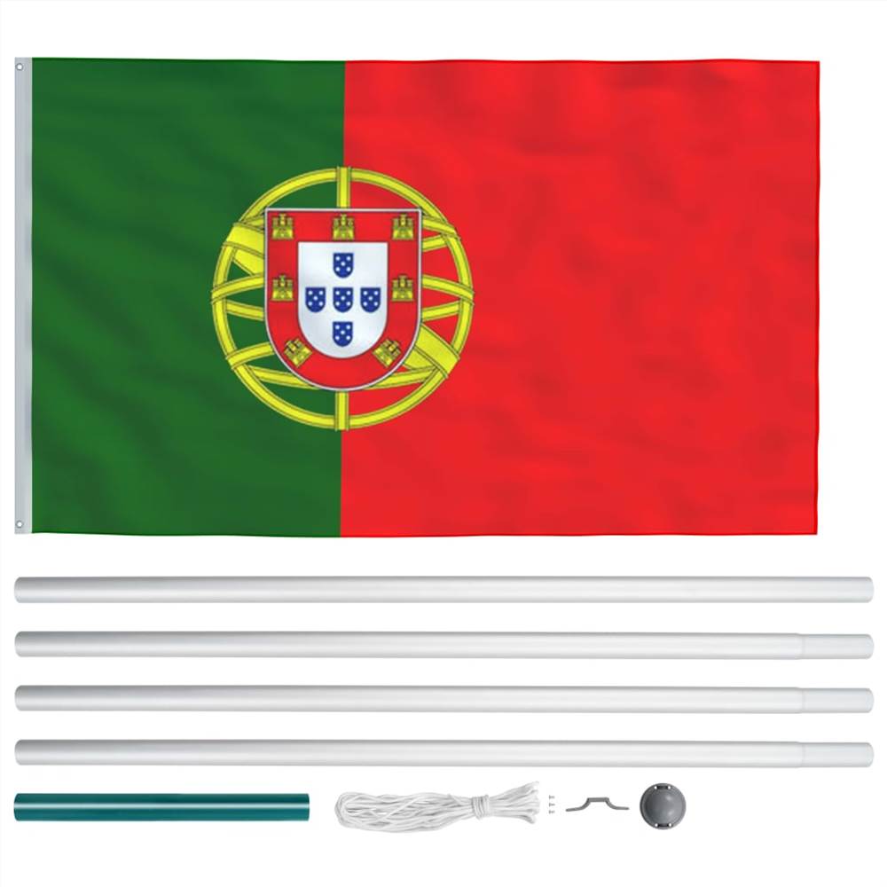 Portugal Flag and Pole Aluminium 6,2 m